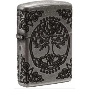 Zippo Unisex's Tree of Life Armor Antique Silver Windproof Lighter