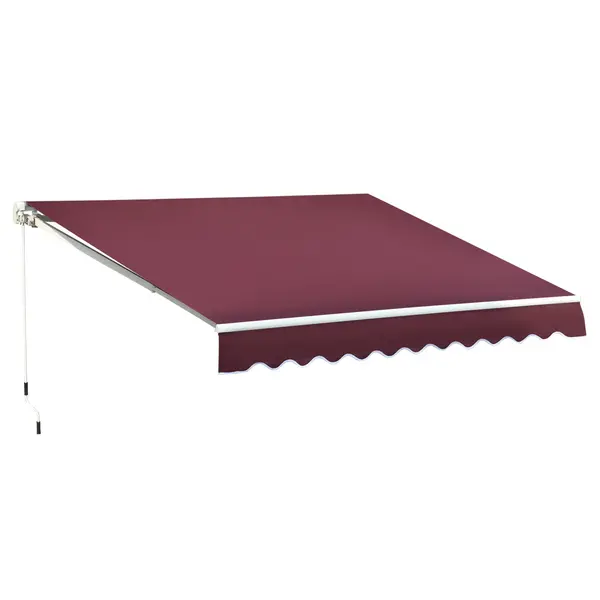 Outsunny Garden Sun Shade Canopy Retractable Awning - 4 x 3(m) - Red TJ Hughes 5056399122392