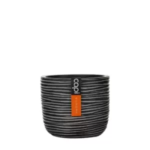 Capi Europe Planter Ball Rib 14X12Cm Black Planter Pot