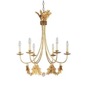 Sweet Olive 6 Light Chandelier Gold Finish, E14