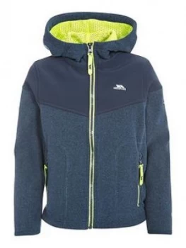 Trespass Boys Bieber Hooded Fleece Jacket - Navy/Grey