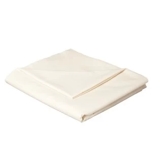 Catherine Lansfield Cream Non-Iron Plain Dye Flat Sheet - Double