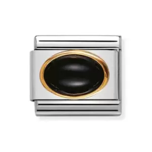 Nomination Classic Gold Black Agate Oval Charm