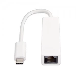 V7 White USB Video Card USB-C Male to RJ45 Male