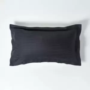 HOMESCAPES Black Egyptian Cotton Ultrasoft King Size Oxford Pillowcase 330 Thread Count - Black - Black