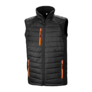 Result Mens Black Compass Padded Soft Shell Gilet (3XL) (Black/Orange)