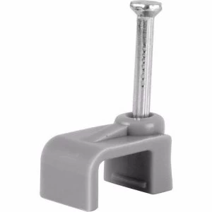 Zexum Grey Flat TnE Cable Clips 100 Pack - 1.5mm