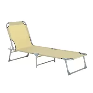 Outsunny Folding Sun Lounger - Beige