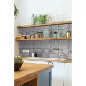 D-C-Fix Moroccan Grey Tiles 3D Wallpaper for Splashbacks