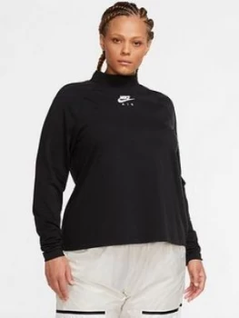 Nike Nsw Air Ls Top, Black, Size S, Women