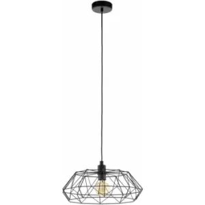 Hanging Ceiling Pendant Light Black Cage Shade 1x 60W E27 Hallway Feature Lamp