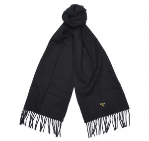 Barbour Mens Plain Lambswool Scarf - Black