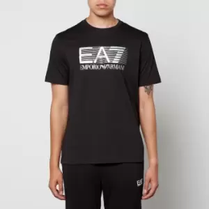 EA7 Logo Stretch Cotton-Jersey T-Shirt - M