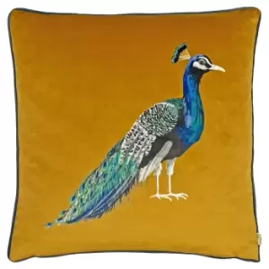 Peacock Cushion Saffron, Saffron / 43 x 43cm / Polyester Filled