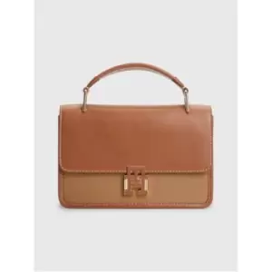 Tommy Hilfiger Pushlock Leather Flp Crossover - Brown