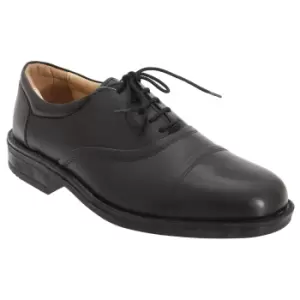 Roamers Mens Softie Leather Blind Eye Flexi Capped Oxford Shoes (8 UK) (Black)