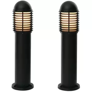 2 PACK Outdoor IP44 Bollard Light Matt Black 650mm LED Lamp Post Garden Driveway