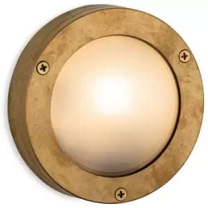 Firstlight - Nautic Bulkhead Brass with Frosted Glass IP64