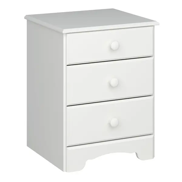 Furniture To Go Durham Bedside Table 3 Drawers White