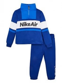 Nike Sportswear Air Younger Boys 1/2 Zip Tracksuit - Blue, Size 6-7 Years