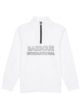 Barbour International Boys Halt Half Zip Sweat Top - White