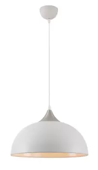 Dome Ceiling Pendant, 1 x E27, Sand White, Satin Nickel