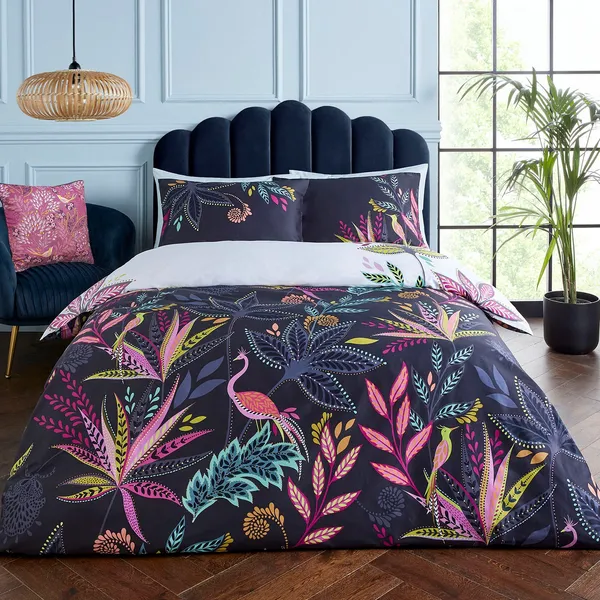 Sara Miller Botanic Paradise Duvet Set, Single, Midnight