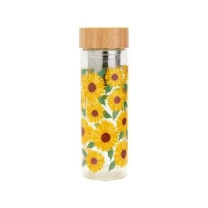 Sass & Belle Sunflowers Glass Water Bottle with Infuser