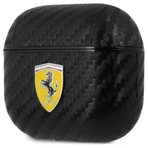 Scuderia Ferrari Carbon AirPods 3 Case with Keyring - Black