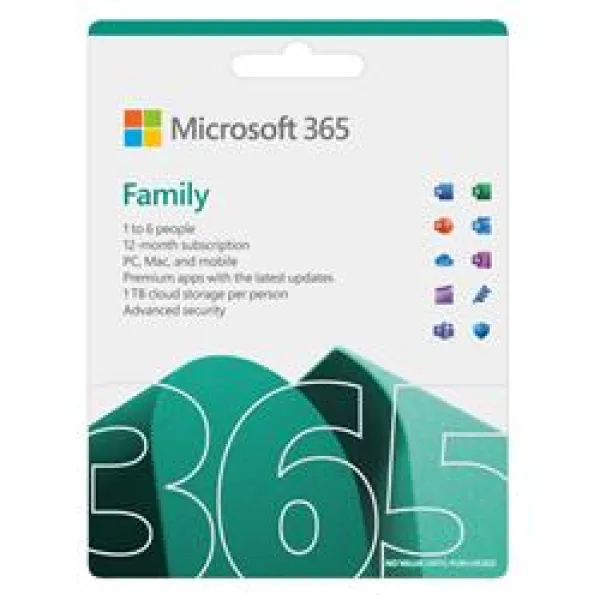 Microsoft 365 Family - 1 Year Medialess