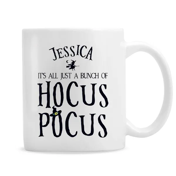 Personalised Halloween Hocus Pocus Mug White