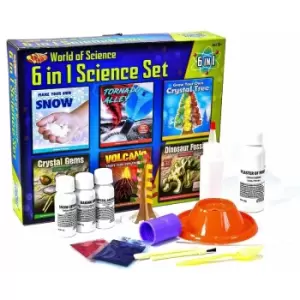 6 in 1 Science Set Make Your Own Volcano Tornado Crystal Gems Dinosaur Fossil Snow Toy Kit