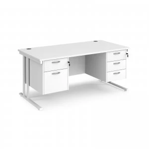 Maestro 25 WL Straight Desk With 2 and 3 Drawer Pedestals 1600mm - whi