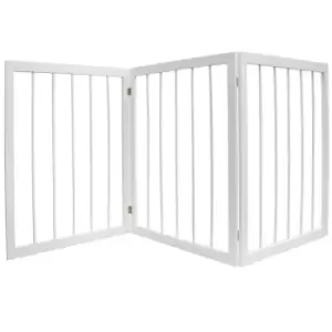 Techstyle Cherish 3 Section Wooden Solid Wood Folding Pet Gate White