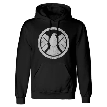 Marvel Comics Avengers - Shield Logo Unisex XX-Large Pullover Hooded Sweatshirtq - Black