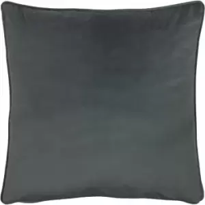 Evans Lichfield - Opulence Velvet Piped Edge Cushion Cover, Granite, 55 x 55 Cm