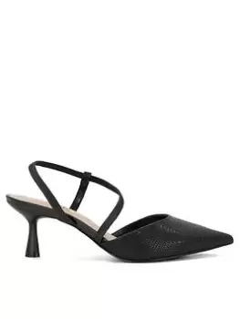 Dune London Dune Citrus Leather Open Court Shoes - Black, Size 7, Women