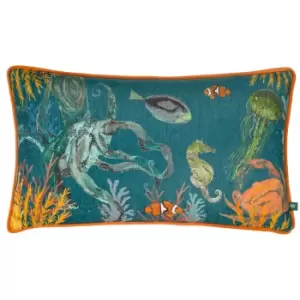 Abyss Sea Creatures Rectangular Cushion Ocean, Ocean / 30 x 50cm / Polyester Filled