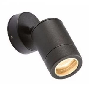 KnightsBridge Adjustable IP65 Aluminium Black Indoor Outdoor Single Wall Light