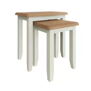 Kettle Interiors Two Tone Oak & White Nest of 2 Tables