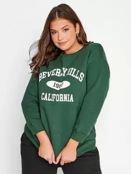 Yours Logo Sweatshirt - Green, Size 20, Women