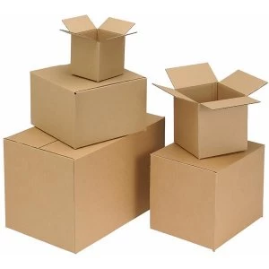 Packing Carton Double Wall Strong Flat Packed 305x229x229mm Brown Pack of 15