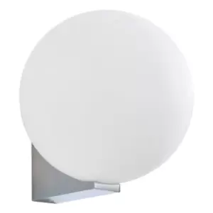 Spa Thiva Single Globe Wall Light Opal Glass and Chrome