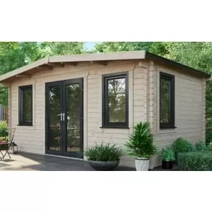 Power Sheds 10 x 16ft Central Doors Apex Chalet Log Cabin