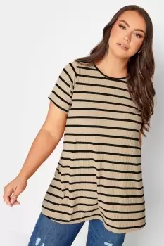 Retro Stripe Ribbed Swing T-Shirt