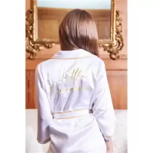 I Saw It First White Girls Satin Little Dreamer Robe - White