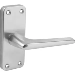 Eclipse Aluminium Door Handles Latch Satin 104 x 41mm (Pair) in Silver