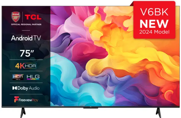 TCL 75" 75V6BK Smart 4K Ultra HD LED TV