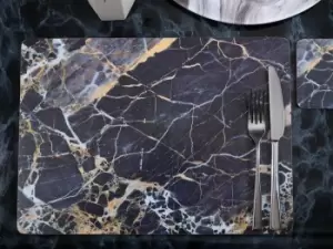 Navy Marble Pack Of 4 Large Premium Placemats