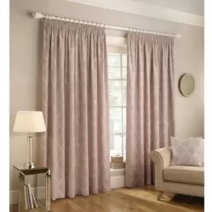 Paoletti Olivia Pencil Pleat Curtains (90in x 72in) (Blush Red) - Blush Red